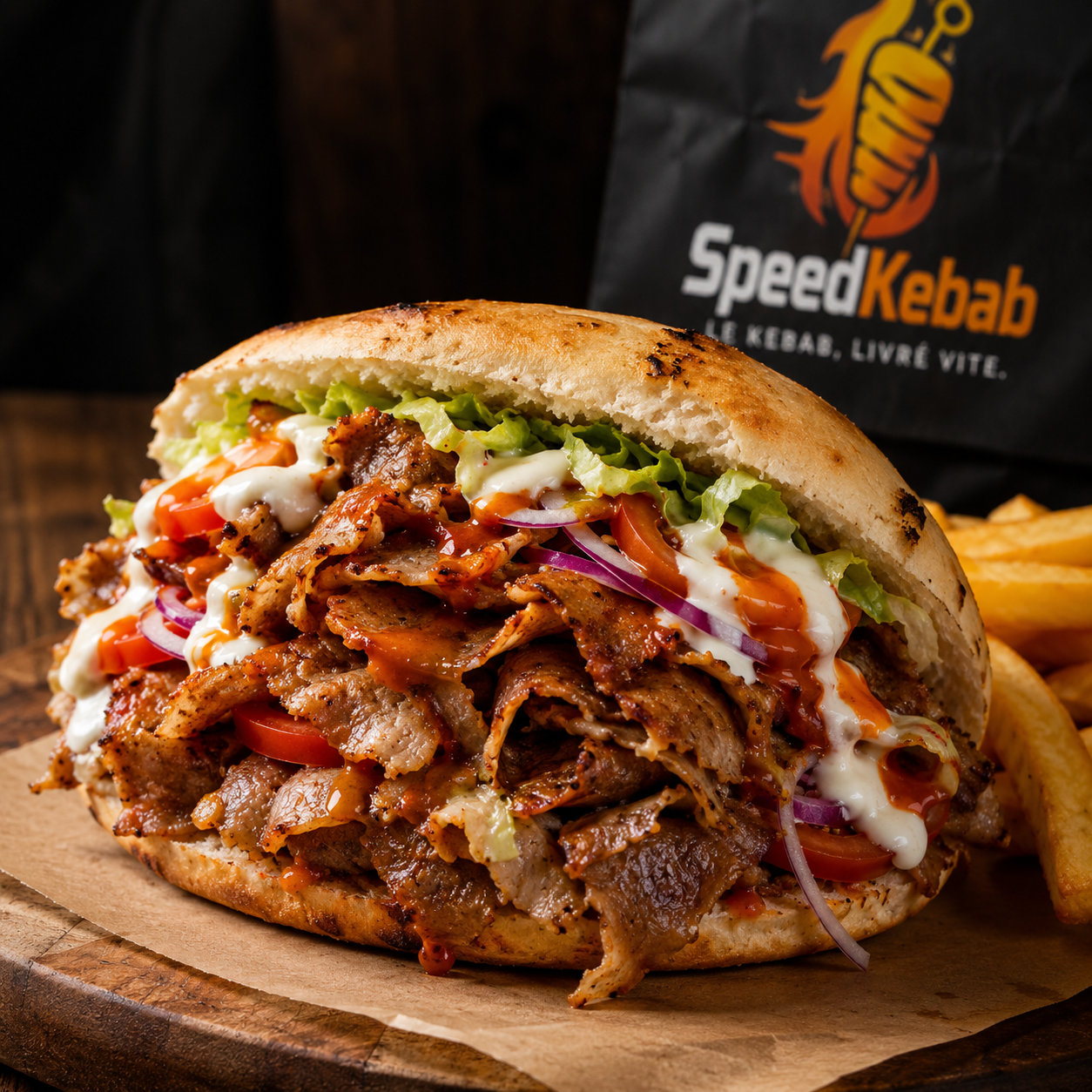 Kebab frais et appétissant